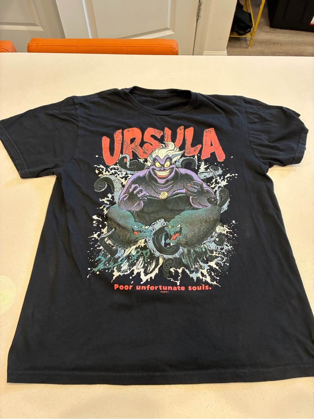 Disney Ursula Graphic Short-Sleeve Tee - Black with Purple & Teal